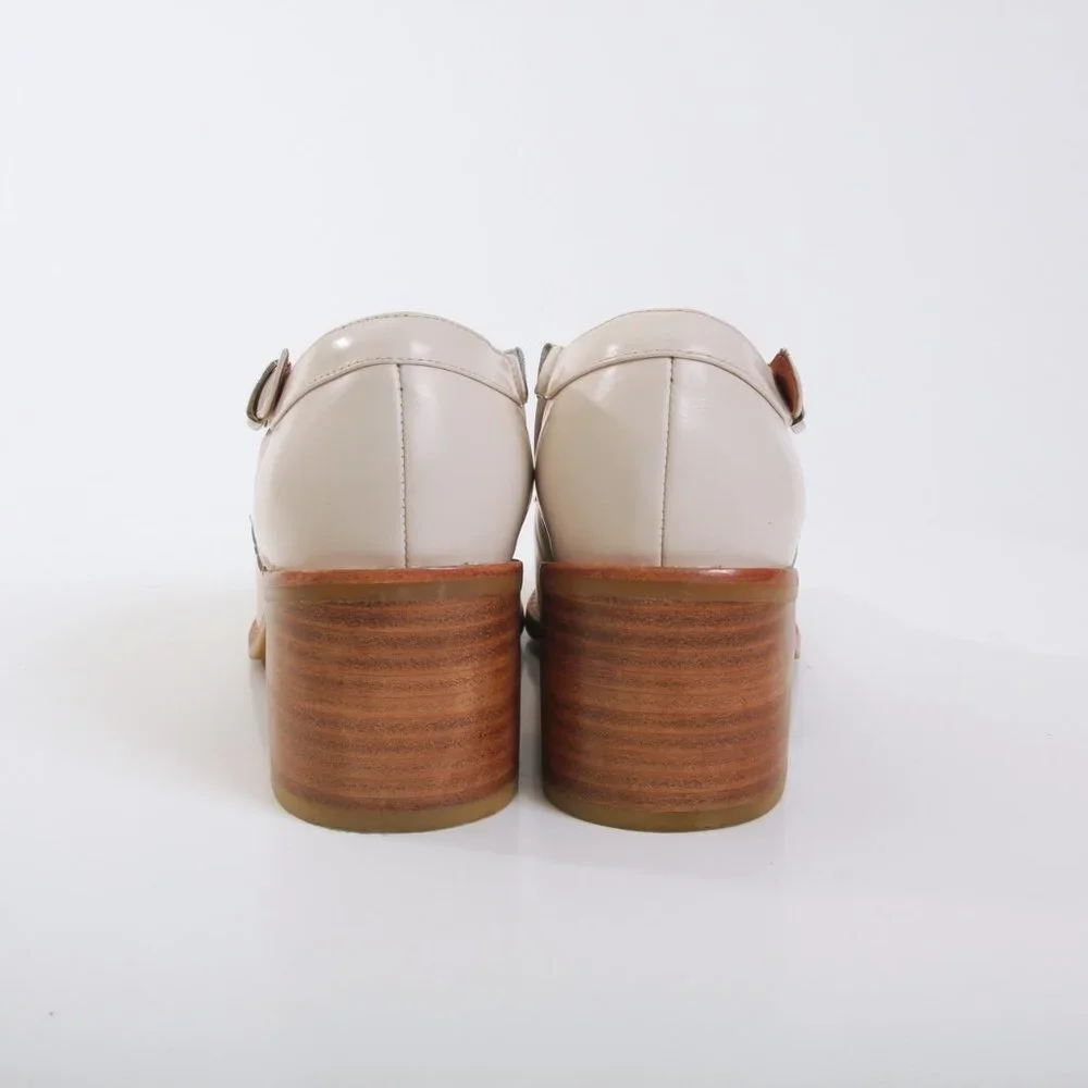 Jeffrey Campbell Warren Buckle Ankle Boots Beige Women‎ Size 8.5